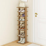 Tangkula 7 Tiers Vertical Shoe Rack, Entryway Wooden Shoes Racks, Modern Shoe Rack Organizer