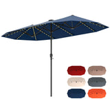 Tangkula 13 FT Large Patio Umbrella w/LED Solar Lights