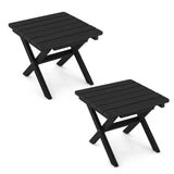 Tangkula Folding Adirondack Side Table, Outdoor HDPE Patio End Table for Adirondack Chair
