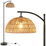 Tangkula Arc Floor Lamp with Hanging Lampshade