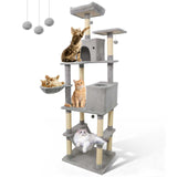 Tangkula 80 Inch Tall Multi-Level Cat Tower with Sisal Scratching Posts