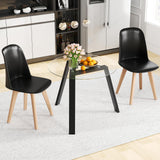 Tangkula Dining Table Set for 2 Small Round Kitchen Table with Tempered Glass Top