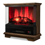 27 Inches Electric Fireplace Heater, Coffee - Tangkula