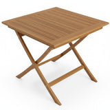 Tangkula 32-Inch Teak Wood Folding Outdoor Table