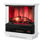 27 Inches Electric Fireplace Heater, White - Tangkula