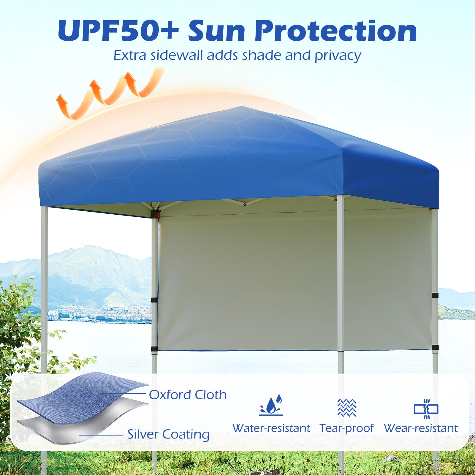 Tangkula 6x4 Ft Pop Up Canopy UPF 50+ Instant Setup Tent