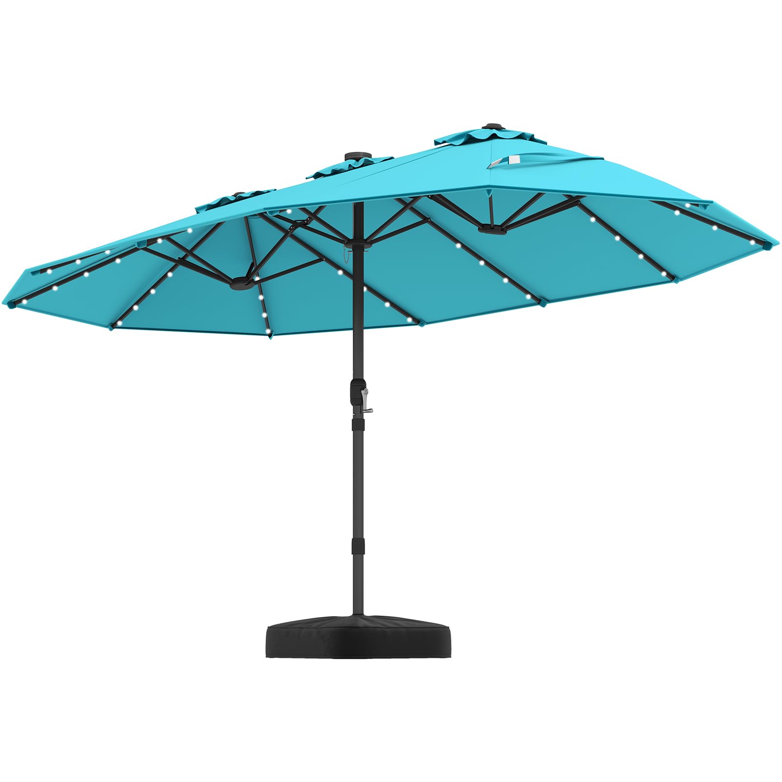Tangkula 15FT Double Sided Patio Umbrella with Solar Lights