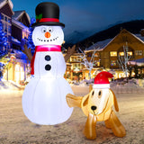 Tangkula 6 FT Inflatable Christmas Snowman with Dog