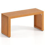 Tangkula Patio Acacia Wood Bench Outdoor Backless Seating Furniture