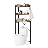 Tangkula Over The Toilet Storage Rack, 3-Tier Bathroom Space Saver w/ 4 Hooks & Adjustable Bottom Bar