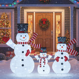Tangkula 3-Piece Pre-Lit 3D Snowman Set with 270 LED Lights