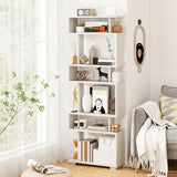 Tangkula 6-Tier S Shaped Bookcase 64" Tall Modern Geometric Bookshelf