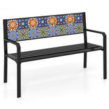 Tangkula 50" Metal Patio Park Bench