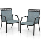 Tangkula Patio Dining Chairs Set of 2/4, All Weather Outdoor Chairs with High Back, Armrests