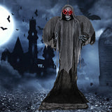Tangkula 12.1 ft Halloween Hanging Reaper w/Wings, Voice Activated Animatronic Ghost w/Lighted Eyes & Terrifying Sounds