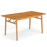 Tangkula 63” Acacia Wood Dining Table for 6 People