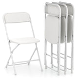 Tangkula Folding Chairs, Outdoor Portable Patio Chairs w/Plastic Seat & Back, Heavy-Duty Metal Frame