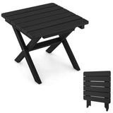 Tangkula Folding Adirondack Side Table, Outdoor HDPE Patio End Table for Adirondack Chair