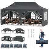 Tangkula 10 x 20 ft Pop Up Canopy with 6 Removable Sidewalls