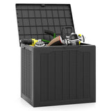 Tangkula 30 Gallon Resin Outdoor Storage Bench with Lockable Lid