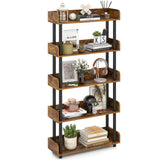 Tangkula 5-Tier Open Bookcase with Industrial Storage Unit