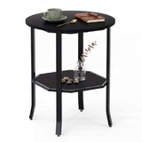 Tangkula 2-Tier Round Side End Table for Small Space