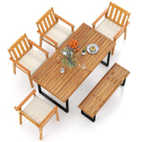 Tangkula 6 Pieces Patio Dining Table Set