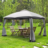 Tangkula 10 X 10 FT Patio Gazebo with Privacy Netting