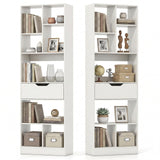 Tangkula 61” Tall Open Bookcase with Drawer(1/2)