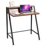 Tangkula 2 Tier Computer Desk, Home Office Desk with Sturdy Frame