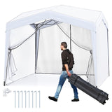 Tangkula 10x10Ft Pop up Canopy with Sidewalls UPF50+ Portable Outdoor Screen Tent