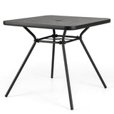 Tangkula Patio Square Dining Table, 32" Outdoor Table w/ 1.6" Umbrella Hole & Lid