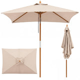 Tangkula 7 Feet Outdoor Rectangular Patio Umbrella with 3 Adjustable Heights