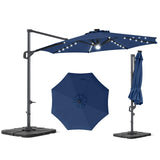 Tangkula 10 FT Solar Patio Umbrella with Base Included