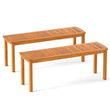 Tangkula Acacia Wood Outdoor Bench