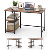 Tangkula Home Office Computer Desk with 2 Storage Shelves