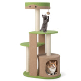 Tangkula Flower Cat Tree for Indoor Large Cats (Green & Brown)