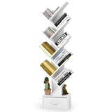 Tangkula 10 Tier Tree Bookshelf with Drawer
