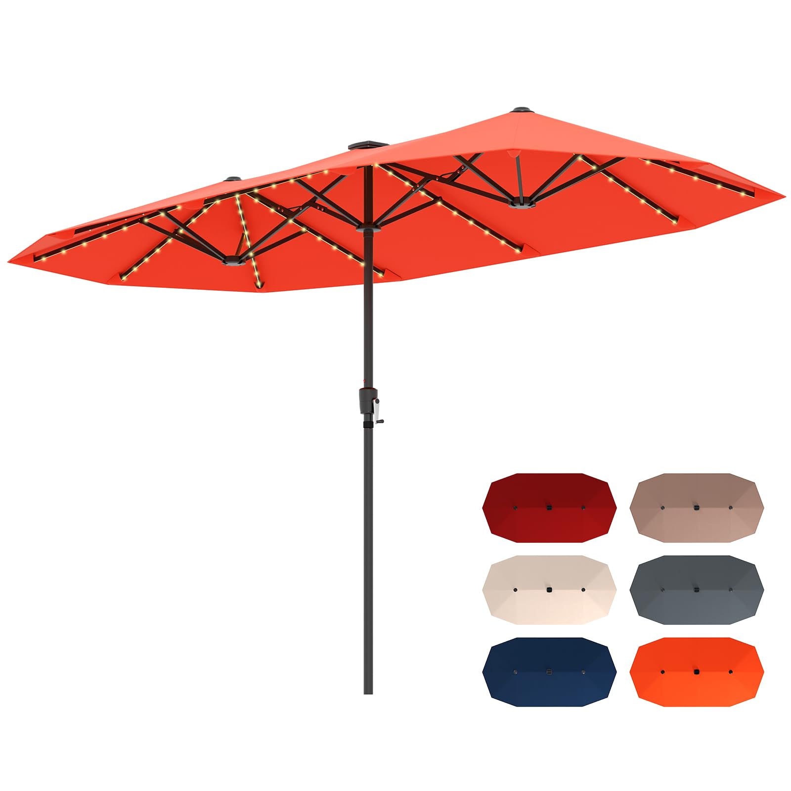13 foot patio umbrella with solar lights Tangkula 13 FT Large Patio Umbrella w/LED Solar Lights – tangkula