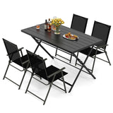 Tangkula 5-Piece Foldable Outdoor Dining Set for Backyard Garden Deck