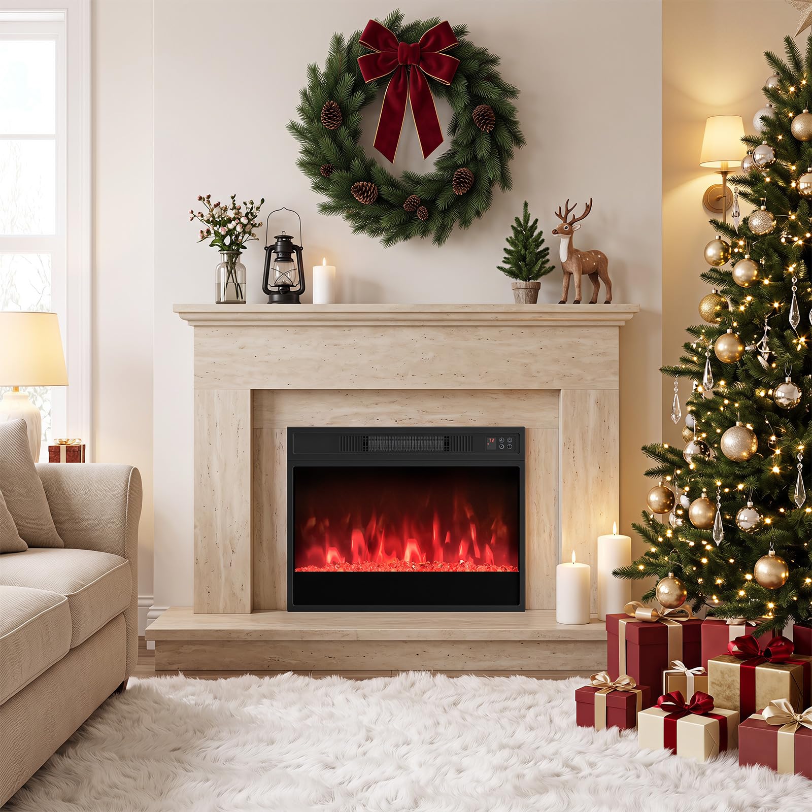 Tangkula Electric Fireplace Heater Insert