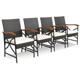 Tangkula Patio Wicker Chair Set of 2, Outdoor PE Rattan Chairs