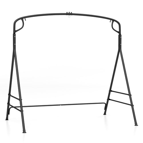 Tangkula Metal Swing Frame, Porch Swing Stand with Extra Side Bars, 3-Ring Design, Heavy Duty Swing Frame Outdoor for Swing