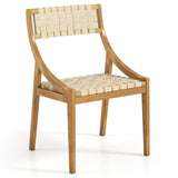 Tangkula Outdoor Dining Chair with Webbing Seat & Backrest