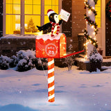Tangkula 4.8 FT Christmas Lighted Penguin on Mailbox