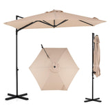 Tangkula 10 FT Patio Umbrella | Cantilever Offset Outdoor Umbrella with 360-Degree Rotation