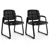 Tangkula Waiting Room Guest Chair, Upholstered Conference Chair with Armrest & Ergonomic Backrest