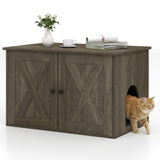 Tangkula Hidden Cat Litter Box Enclosure Furniture with Divider