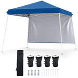 Tangkula 9x9 FT Pop Up Canopy with Center Lock & Sidewall | One Push Setup