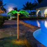Tangkula Artificial Lighted Palm Tree with 4 Fronds & Metal Base
